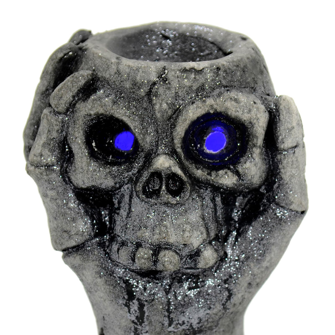 Light Up Skull Hand Candy Holder Halloween Decoration Grey 29cm