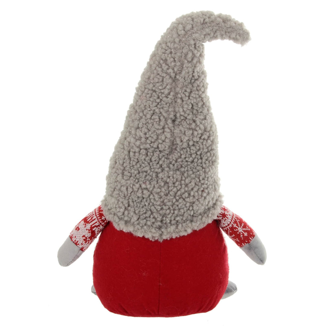 Christmas Gonk Decoration Fair Isle Jumper Grey Red Gnome 46cm