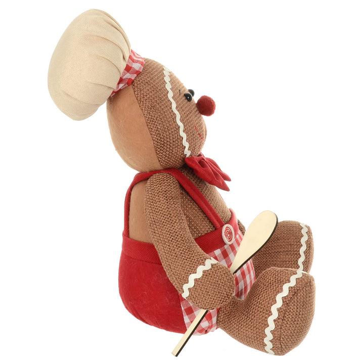 Christmas Gingerbread Figure Fabric Decoration Sitting 33cm