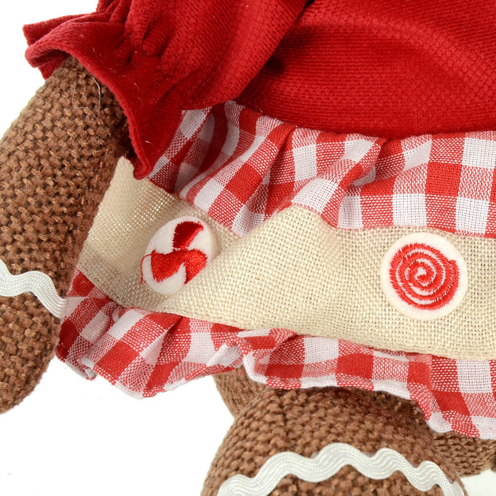 Christmas Gingerbread Figure Fabric Decoration Sitting 33cm