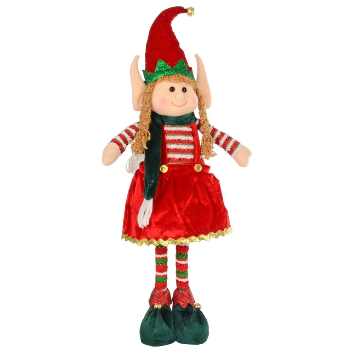 Large Christmas Elf Figure Standing Decoration Red Green 67cm Girl