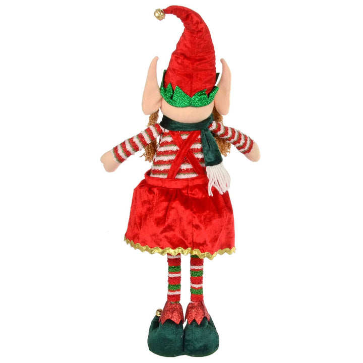 Large Christmas Elf Figure Standing Decoration Red Green 67cm