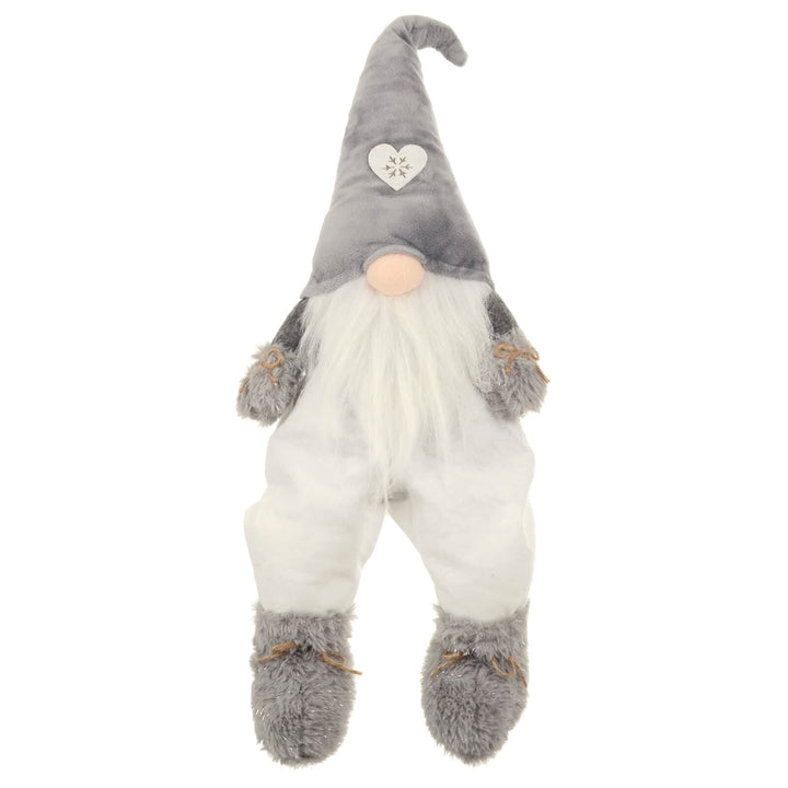 Novelty Sitting Gonk Christmas Shelf Decoration Grey White 55cm White