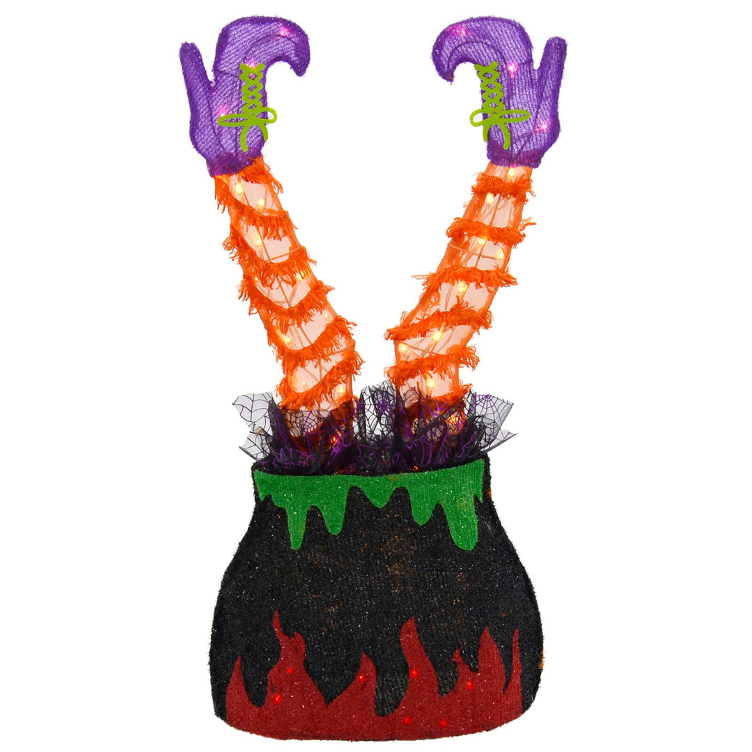 Light Up Witch Legs in Cauldron Halloween Decoration 72cm