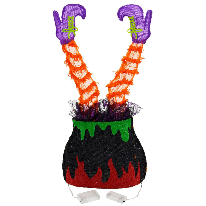 Light Up Witch Legs in Cauldron Halloween Decoration 72cm