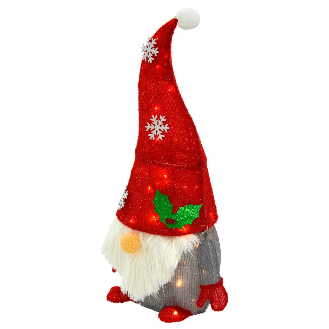 Light Up Gonk Christmas Decoration Festive Gnome White LED 74cm