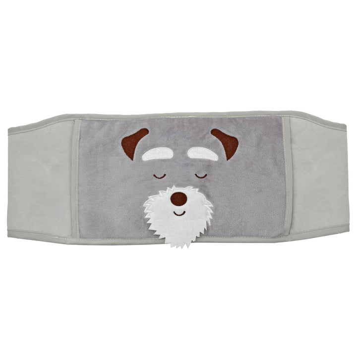 Wearable Hot Water Bottle Wrap Around Belt Pouch Grey Dog