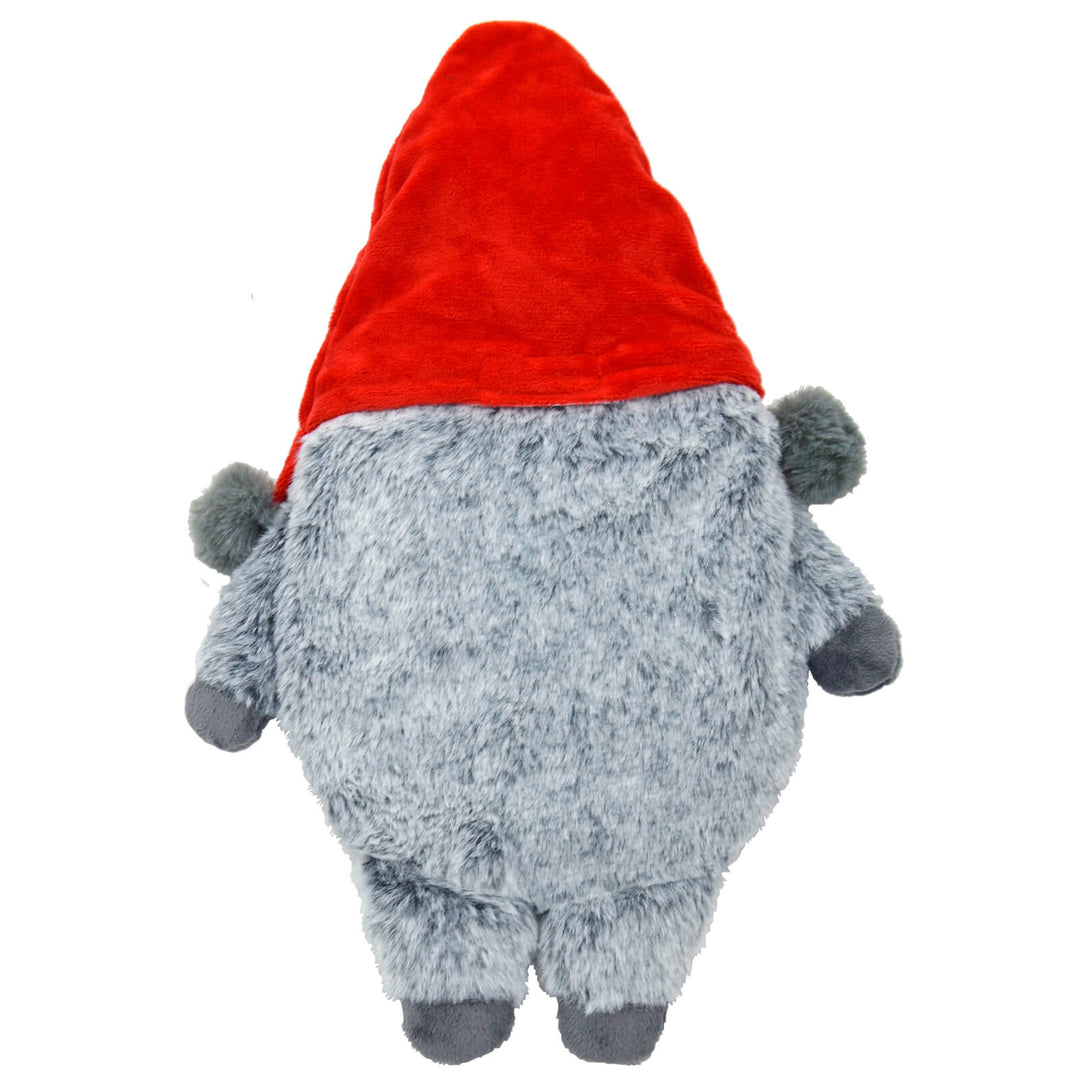 Christmas Gonk Hot Water Bottle 3D Fleece Grey Red 1 Litre