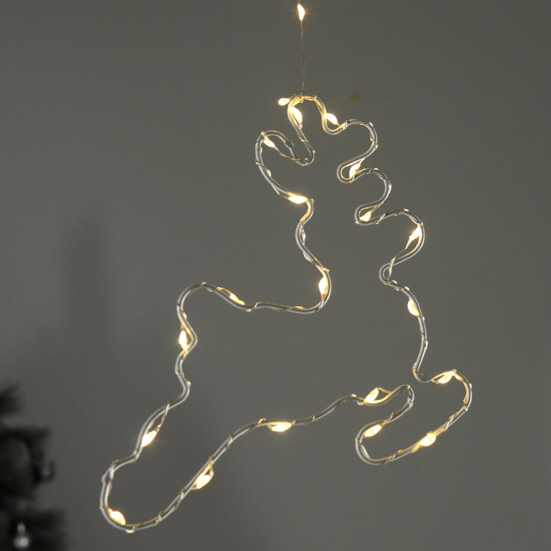 LED Curtain Lights 9 String Static Warm White Reindeer Tree 1.2m