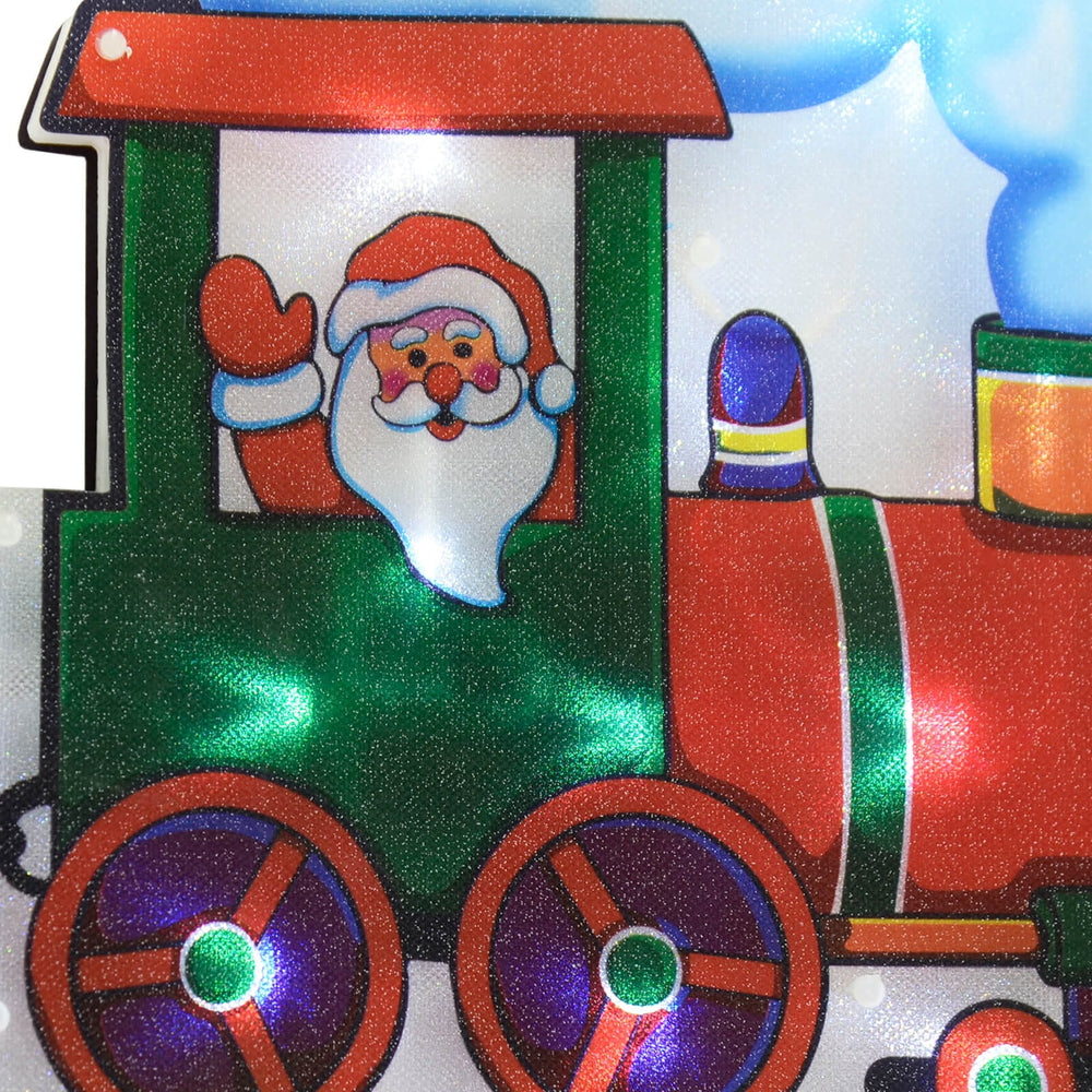 Santa Train LED Window Silhouette Battery Operated 46cm