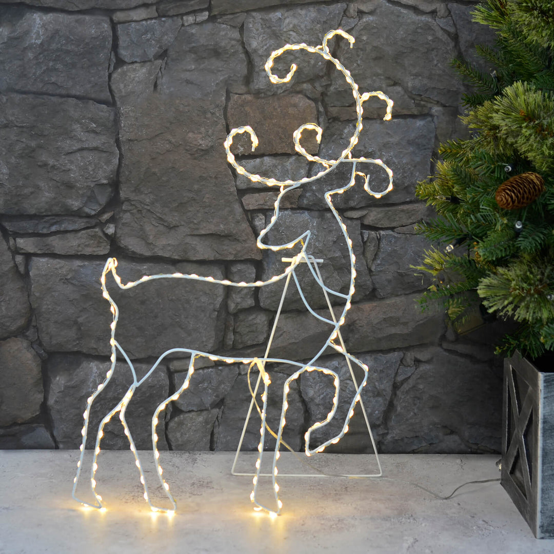 Light Up Reindeer Silhouette Outdoor Christmas Decoration 60cm