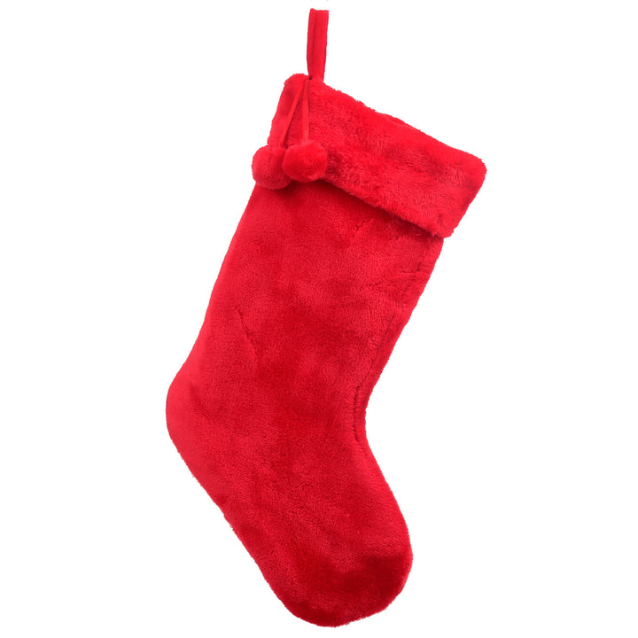 Large Christmas Stocking Plush Faux Fur Santa Gift Present 60cm Red