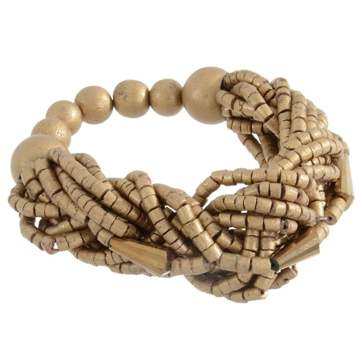 Womens Lois Beaded Bracelet Summer Beach Fashion Accessory Gold