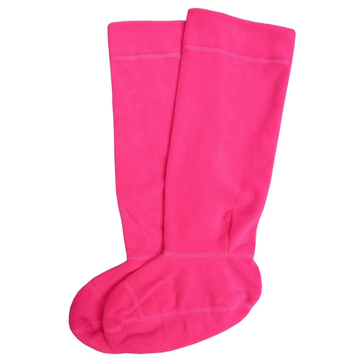 Adults Fleece Welly Liner Socks Wellies Wellington Boots Raspberry / UK 3-4