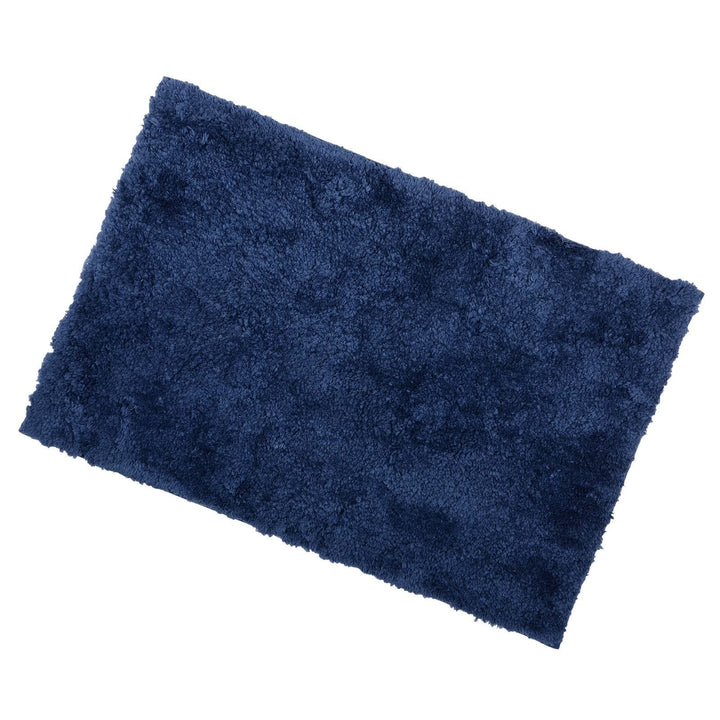 Soft Tufted Bathroom Bath Shower Mat Non-Slip Backing 12 Colours Navy / 50x80cm