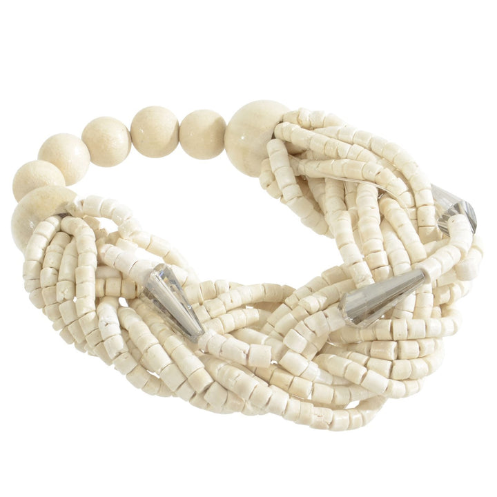 Womens Lois Beaded Bracelet Summer Beach Fashion Accessory Ivory