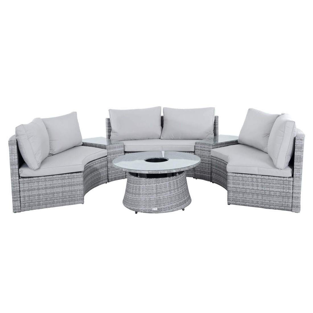 Monte Carlo Garden Sofa Set 6 Seat Grey Rattan Furniture