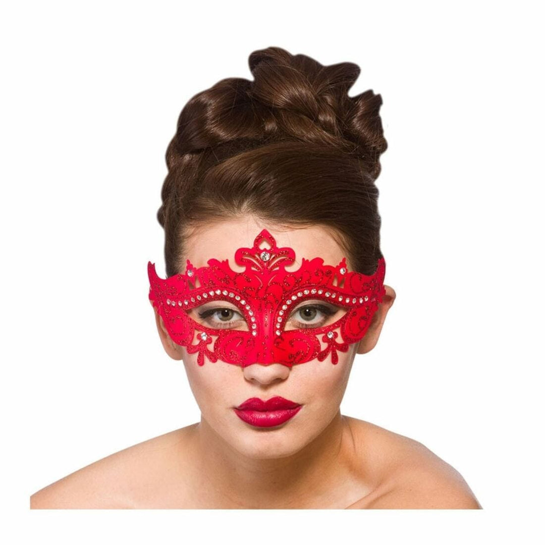 Demonte Eye Mask Masquerade Ball Prom Party Fancy Dress Red