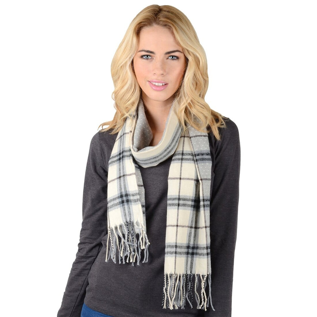 Womens Winter Scarf Soft Woven Check Fringed Tartan Plaid