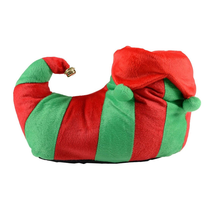 Mens Novelty Christmas Elf Slippers With Bell &amp; Curly Toes