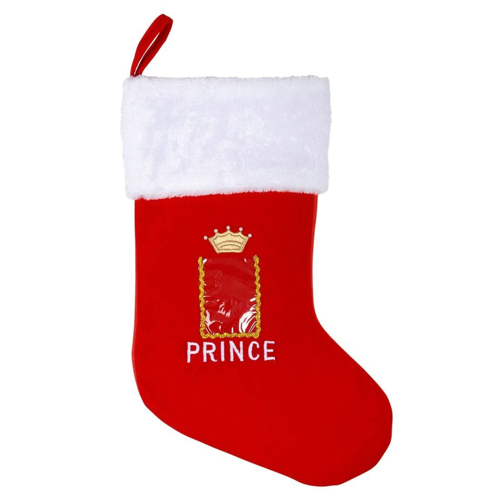 Royal Prince Photo Pocket Red Fabric Christmas Stocking