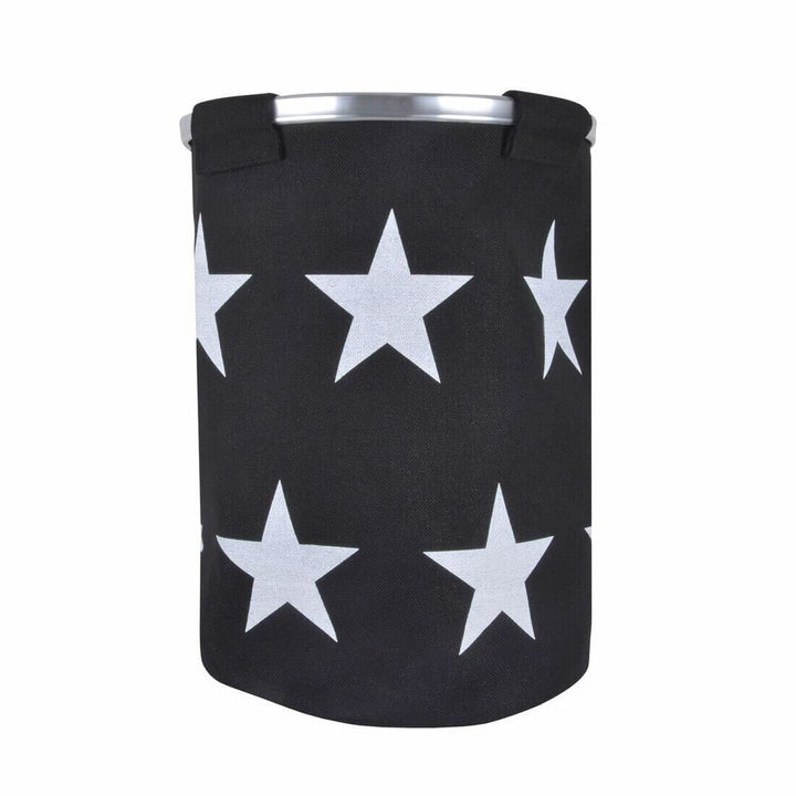 Stars Large Foldable Pop Up Fabric Laundry Hamper Washing Storage Basket Black