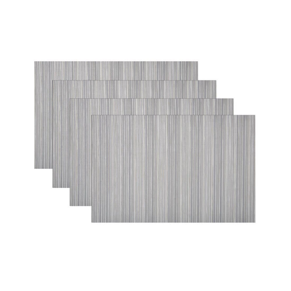 4 Woven PVC Textilene Placemats Dining Kitchen Table Mats Silver